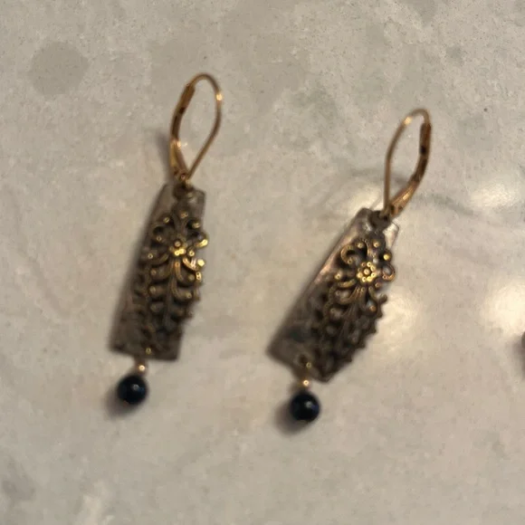 Two pairs of Silver/Gold/Black Earrings - Picture 3 of 3